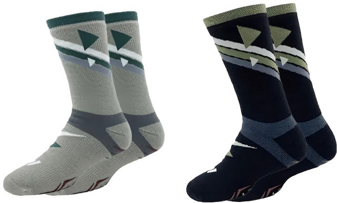 WOAWOA 四向止滑 極致速乾運動羊毛登山襪, 灰綠色, 2雙