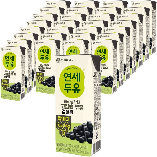 연세두유 뼈를생각한 고칼슘두유 검은콩, 190ml, 48개