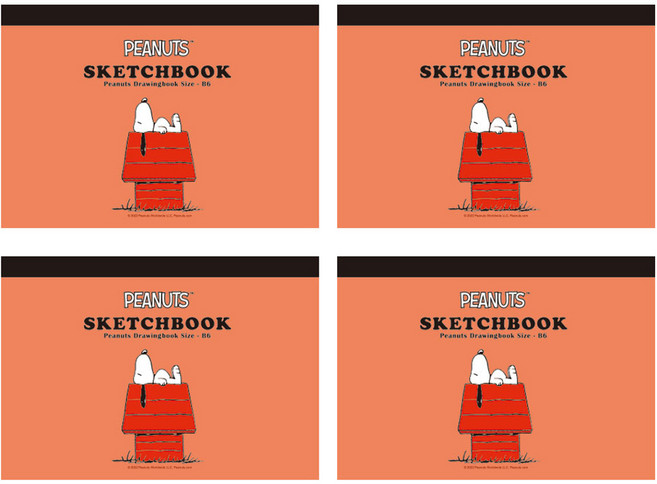 에이치엠플러스 피너츠 스누피 뜯어쓰는 스케치북, B6, 50매, 4개
