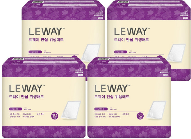 미래생활 남녀공용 르웨이 위생 성인용 깔개매트, FREE(onesize), 10개입, 4개