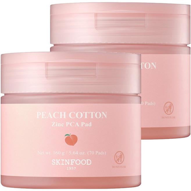 스킨푸드 피치뽀송 징크피씨에이 패드, 70매입, 2개