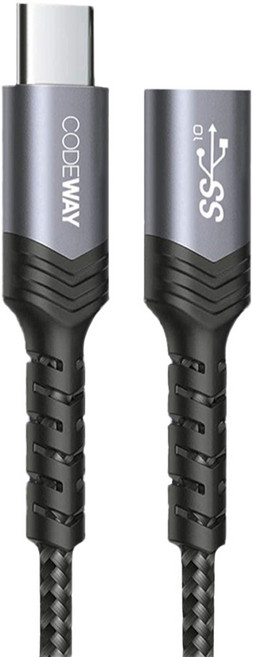 CODEWAY Type-C 公對母延長線 USB3.2 Gen2, 0.5m, 1條