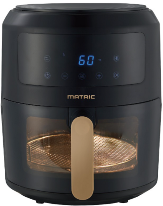 MATRIC 松木家電 料理魔方玻璃氣炸鍋, MG-DV4508BM, 黑色