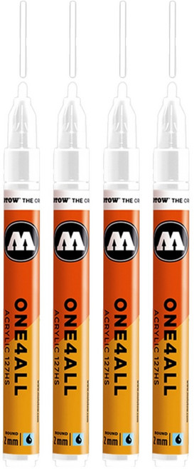 모로토우 원포올 아크릴 마카 2mm 127HS 160 signal white, 1색, 4개