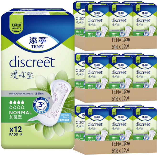 TENA 添寧 護妳墊, 加強型 28cm, 12片, 18包