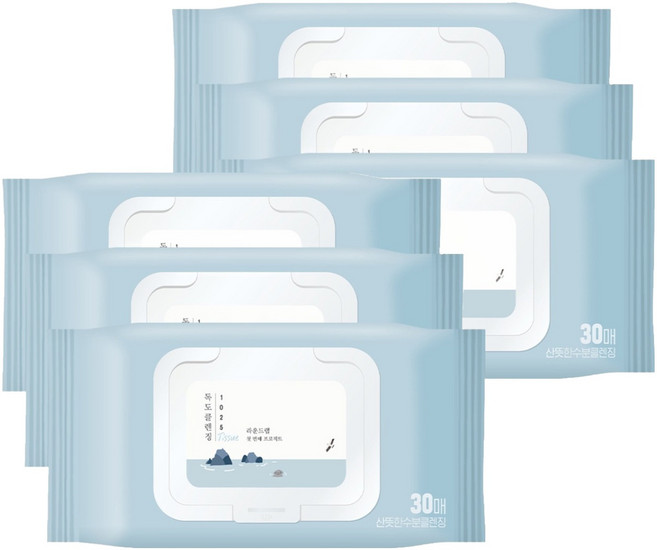 라운드랩 1025 독도 클렌징 티슈, 30매입, 6개