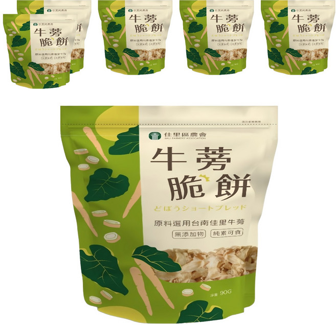 佳里區農會 牛蒡脆餅 海鹽口味, 6個, 80g