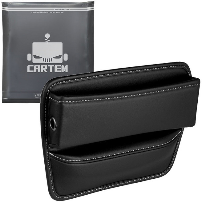 카템 차량용 스티치라인 사이드 포켓 CT299, 블랙, 1개