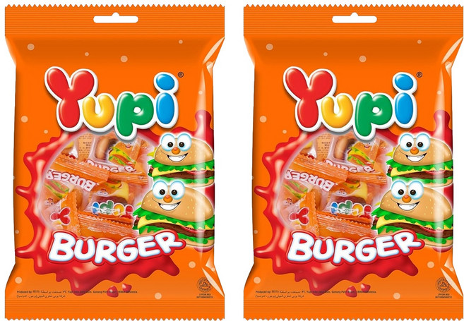 Yupi 漢堡QQ糖, 84g, 2袋