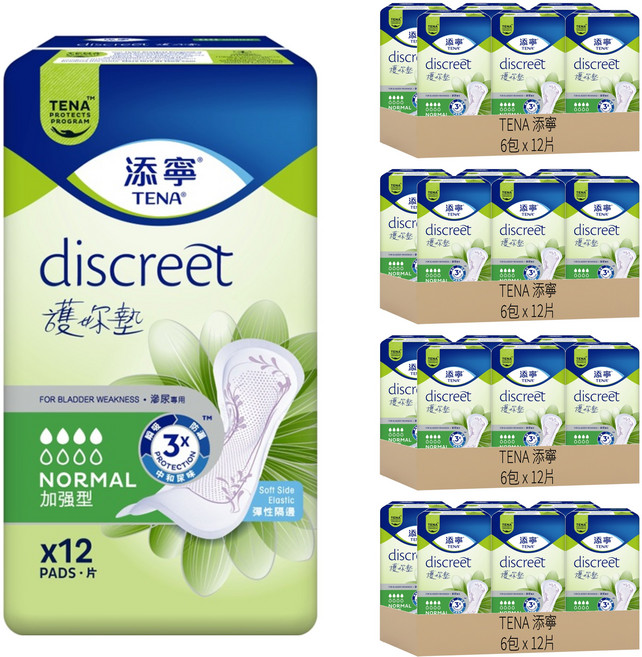 TENA 添寧 護妳墊, 加強型 28cm, 12片, 24包