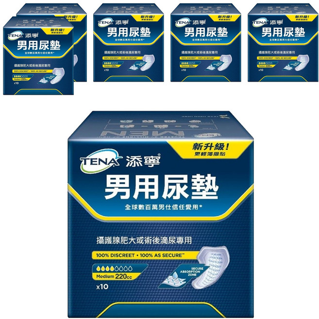 TENA 添寧 男用尿墊, Level2(27cm), 10片, 6包