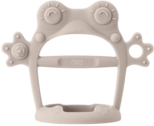 tgm 白金矽膠手腕型固齒器 適用年齡: 3個月以上, 固齒器 + 收納盒, 青蛙米白色, 1個