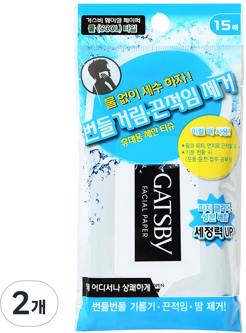 갸스비 훼이셜 페이퍼 쿨 타입 15매, 2개
