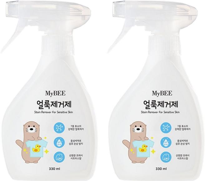 MyBEE 嬰幼兒衣物去污噴霧 330ml 7種酵素 清新柑橘香, 2瓶