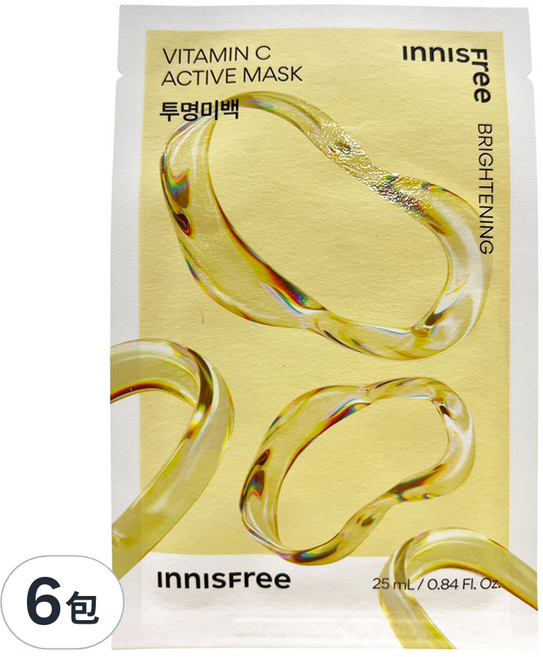 INNISFREE 台灣公司貨 維他命C高效活性面膜, 1片, 6包