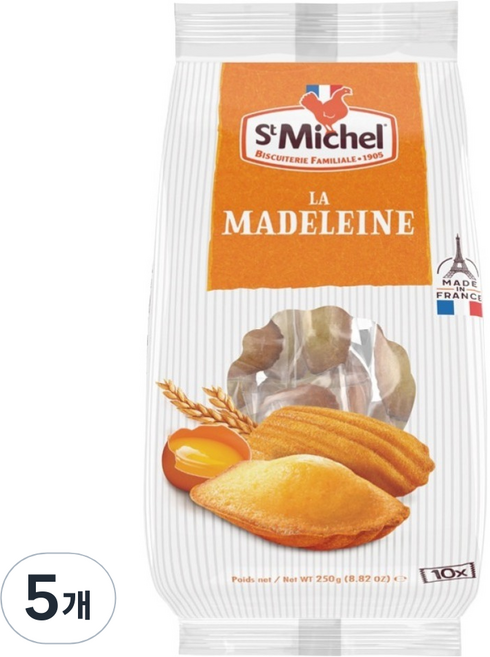 St Michel 獨立包裝瑪德蓮餅乾, 250g, 5個