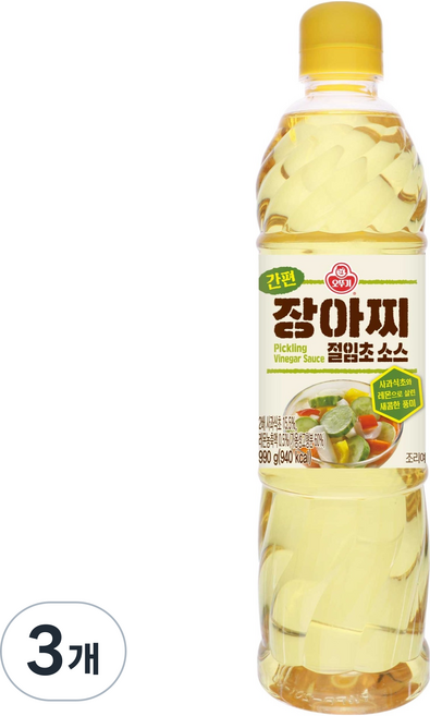 오뚜기 간편 장아찌 절임초소스, 3개, 990ml