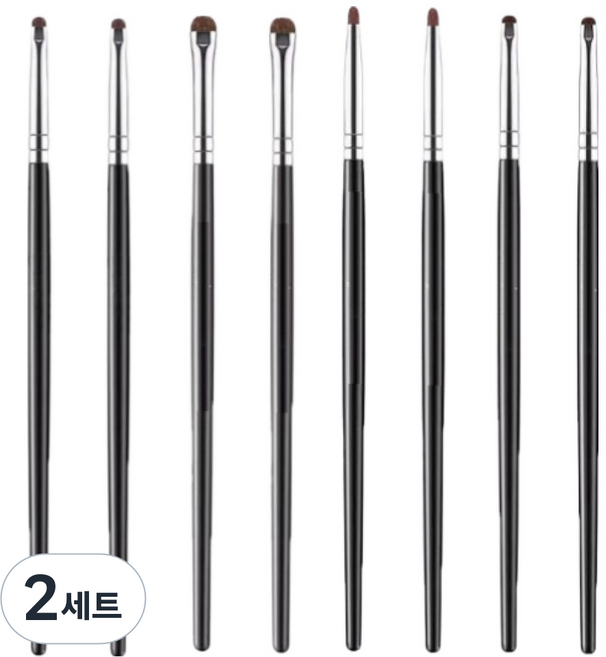 올웨일리 메이크업 아이섀도우 브러쉬 26TSP3743 4종 x 2p 세트, 2세트, 블랙