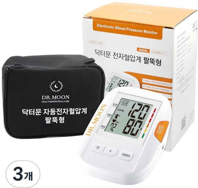 닥터문 자동전자 팔뚝형 혈압계, 3개, HL868EA-1