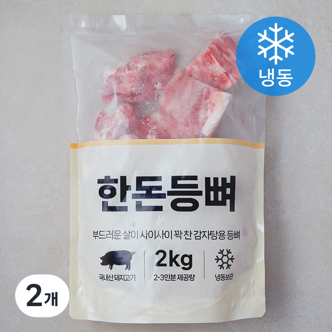 육사모 한돈 등뼈 (냉동), 2kg, 2개