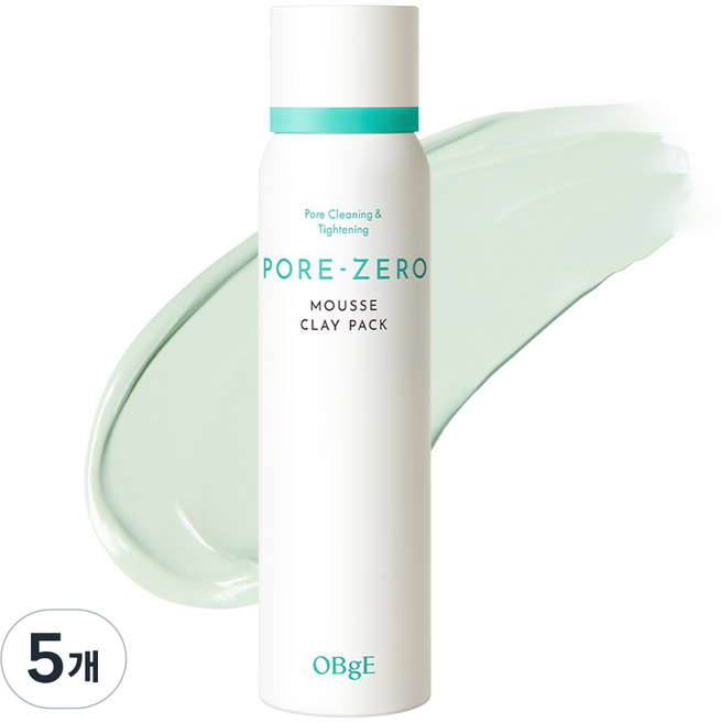 OBge 포어 제로 무스 클레이 팩, 1개입, 5개