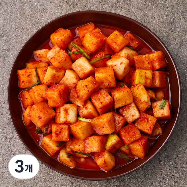 농가식품 깍두기, 1kg, 3개