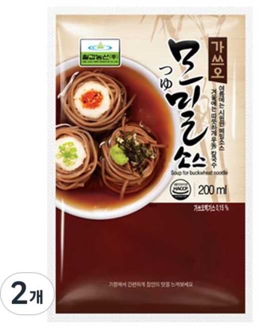 모밀 소스 파우치, 200ml, 2개