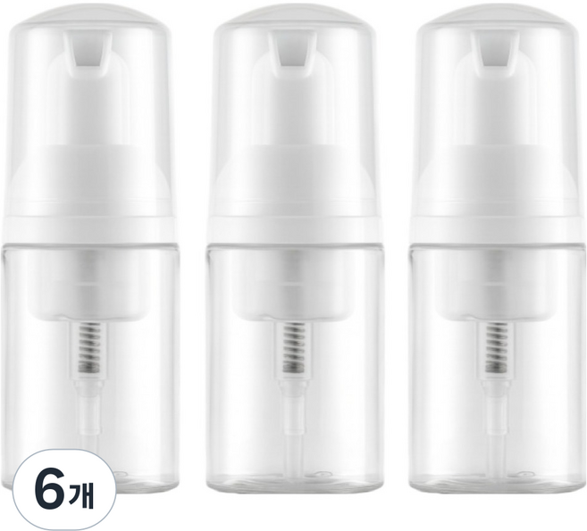 경이상점 휴대용 버블 거품 용기 30ml, 6개, 투명