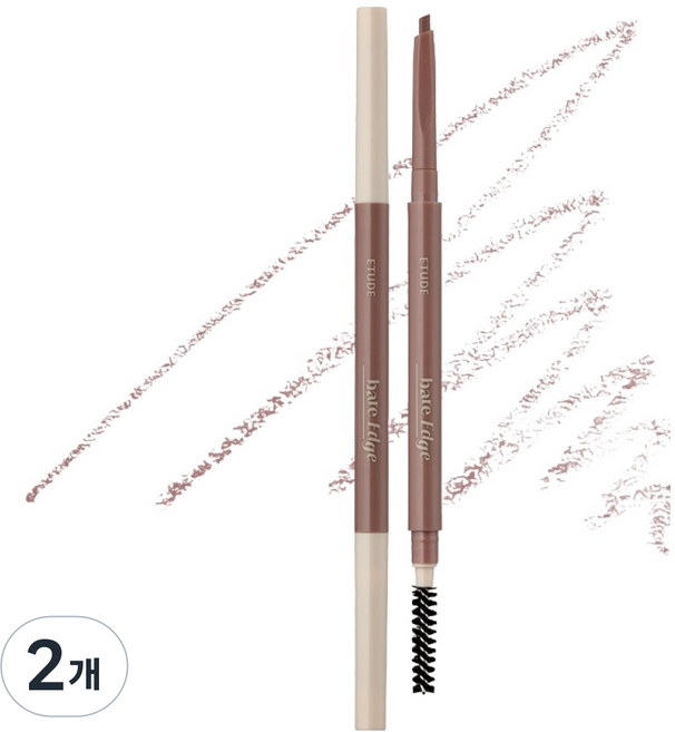 ETUDE 裸色纖細眉筆 0.1g, 07 玫瑰灰褐色, 2個