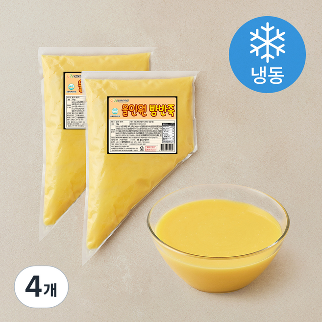알앤알코리아 올인원 빵반죽 (냉동), 1kg, 4개, 1개입