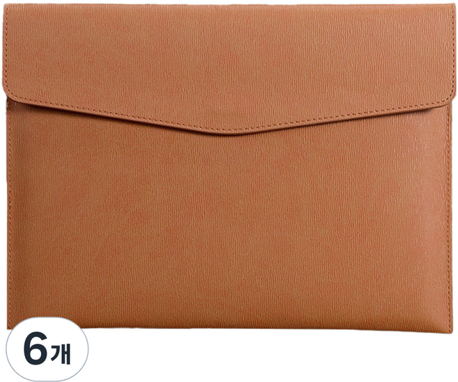 동아피엠에스 A4파일 세로패턴 가죽클러치, 브라운, 6개