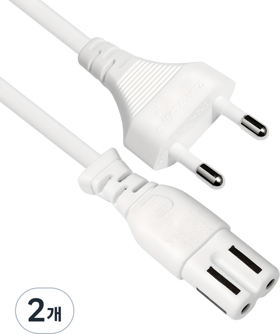 마하링크 국산 AC 8자 코드 파워케이블 화이트 CP-1471, 2개, 5m