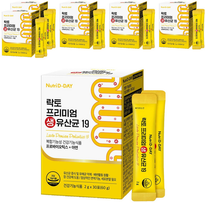 뉴트리디데이 락토 프리미엄 생유산균 19, 60g, 6개