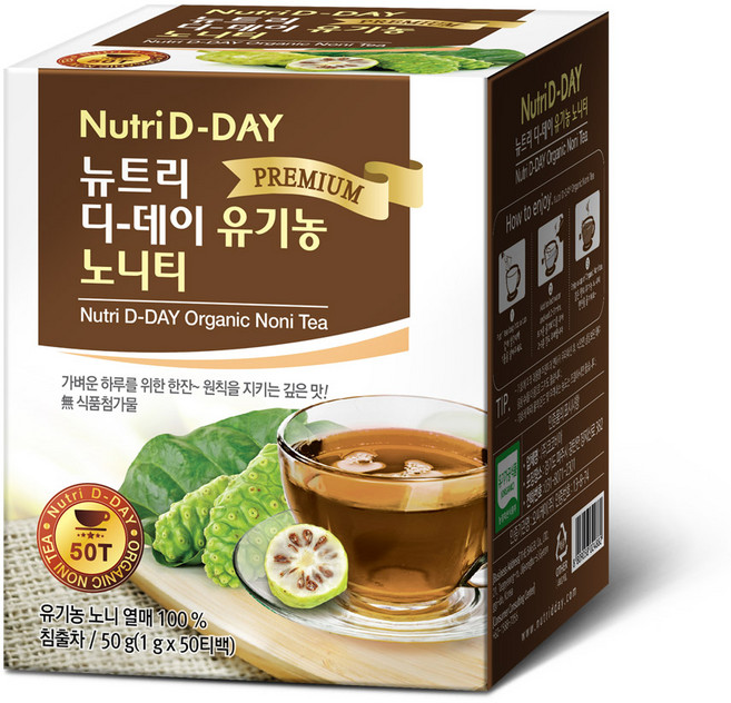 뉴트리디데이 유기농 노니 삼각티백 전통차, 1g, 50개입, 1개