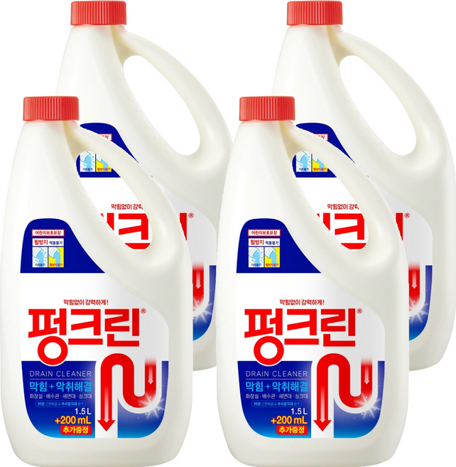 펑크린 배수구세정제, 1.7L, 4개