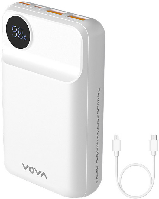 보바 22.5W 휴대용 보조배터리 20000mAh, VA-121, 화이트