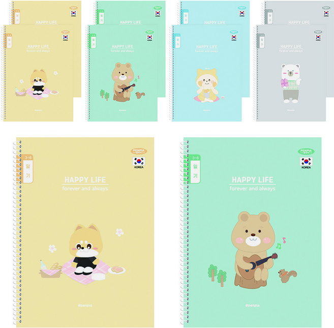 펜피아 2000 초등 3-6 일기 스프링노트, 10개, 랜덤발송