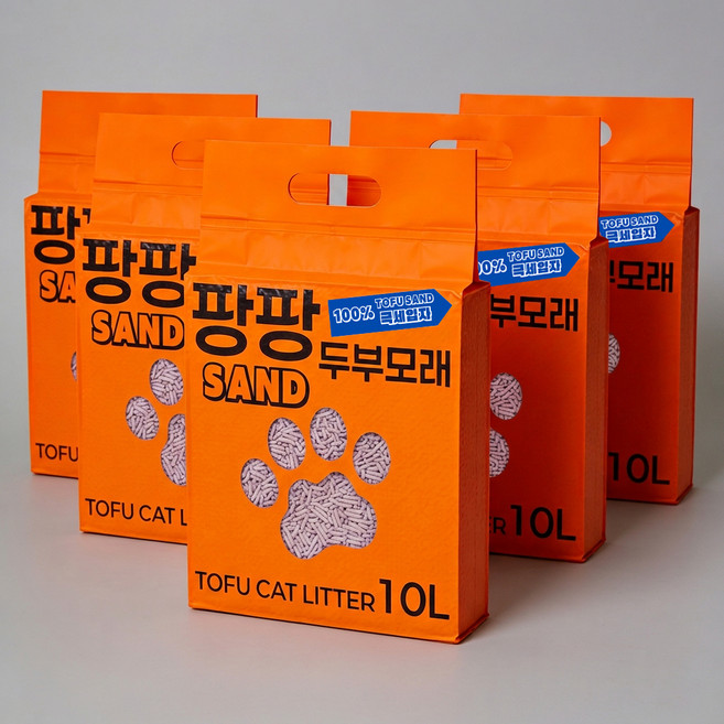 팡팡샌드 가는 입자 고양이 두부 모래 1.5mm, 10L, 10개, 라벤더