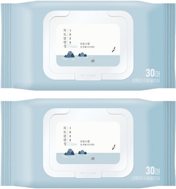 라운드랩 1025 독도 클렌징 티슈, 30매입, 178g, 2개