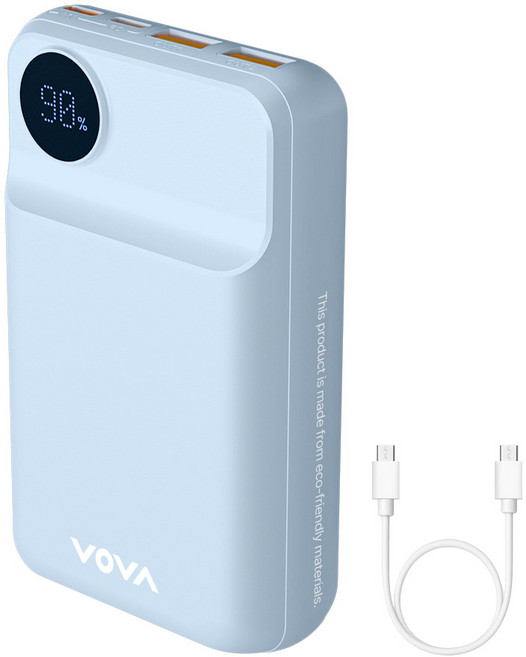보바 22.5W 휴대용 보조배터리 멀티단자, VA-121, 블루