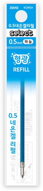 자바펜 콘타입 중성 네온겔 형광 리필심 0.5mm, 하늘, 24개
