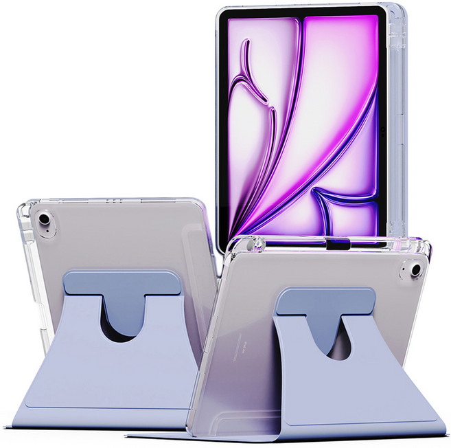 누아트 아이패드 펜슬 수납 거치대 스마트 턴 커버 케이스, 라벤더그레이, 1개