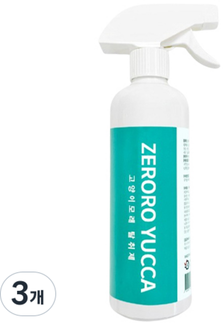 제로로 유카 고양이 모래 전용 탈취제, 450ml, 3개