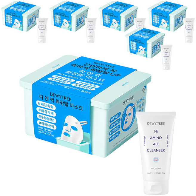 듀이트리 스페셜 픽앤퀵 뽑아쓰는 화장발 마스크+ 하이아미노 폼 50ml, 1개입, 6개