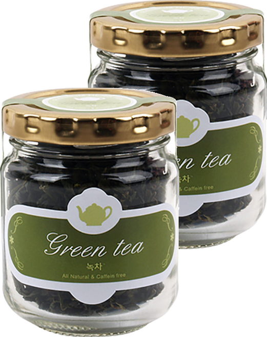 아름드레 유리병 녹차 세작, 23g, 2개, 1개입