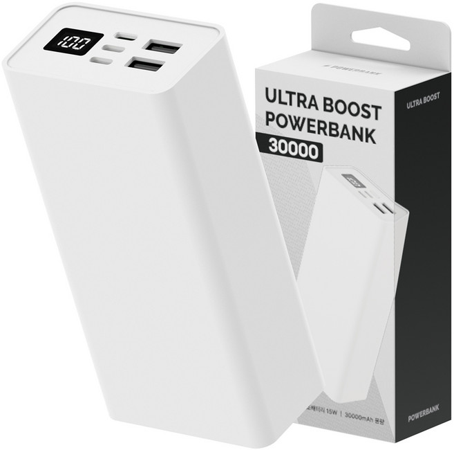 일리온 울트라부스트 고속충전 대용량 보조배터리, 화이트, SPE-PA30CPQ