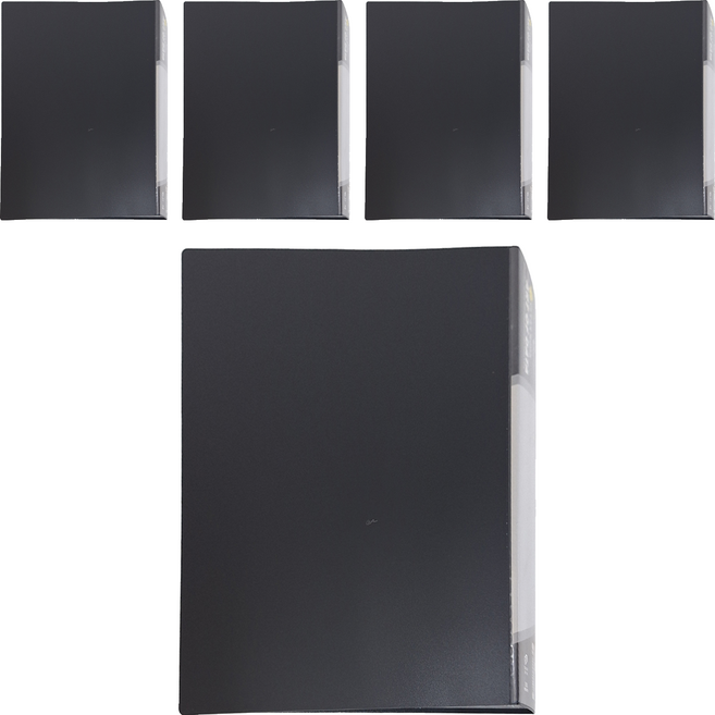 SUANDER 雙德文具 PP主色板資料簿 SD100A-5 A4 100張, 黑色, 5本