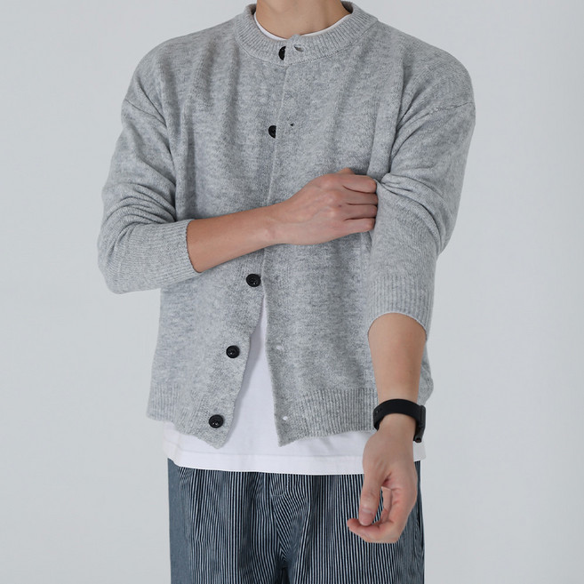 인피어스 남성용 라운드넥 니트 가디건 I263-3