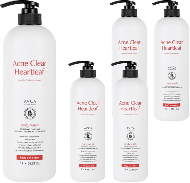 아브카 아크네 클리어 어성초 바디워시, 5개, 1L