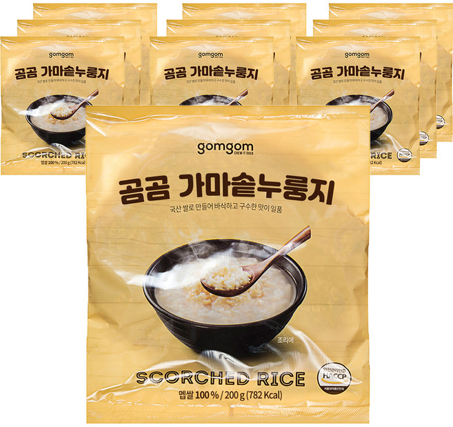곰곰 가마솥 구수한 누룽지, 200g, 10개